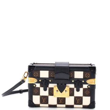 Louis Vuitton Petite Malle Handbag Damier Tressage Monogram Canvas and Leather