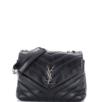 Saint Laurent Loulou Shoulder Bag Matelasse Chevron Leather Small