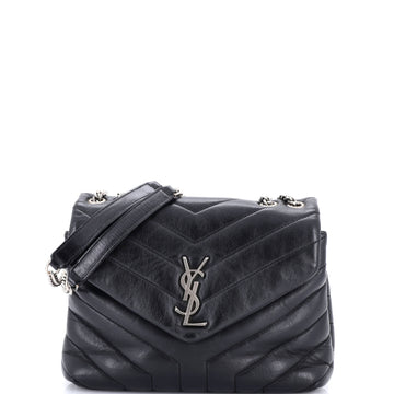 Saint Laurent Loulou Shoulder Bag Matelasse Chevron Leather Small