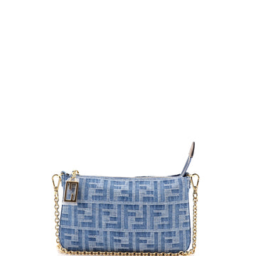 Fendi Baguette Chain Pouch Zucca Denim