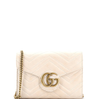 Gucci GG Marmont Chain Wallet Matelasse Leather Mini