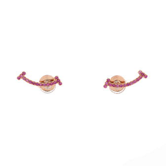 Tiffany & Co. T Smile Stud Earrings 18K Rose Gold and Pink Sapphires