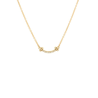 Tiffany & Co. T Smile Pendant Necklace 18K Yellow Gold with Diamonds Mini