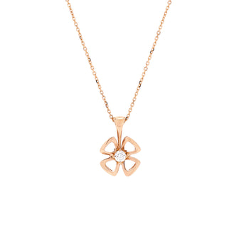Bvlgari Fiorever Pendant Necklace 18K Rose Gold and Diamond