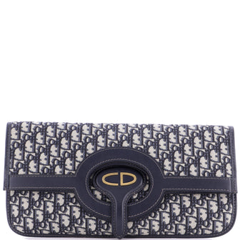 Christian Dior Fold Over Clutch Oblique Canvas