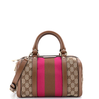 Gucci Vintage Web Boston Bag GG Canvas Small
