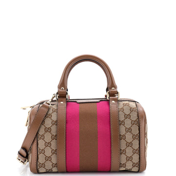 Gucci Vintage Web Boston Bag GG Canvas Small