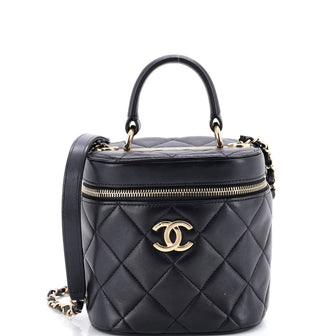 Chanel Trendy CC Top Handle Vanity Case Quilted Lambskin Small
