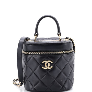 Chanel Trendy CC Top Handle Vanity Case Quilted Lambskin Small
