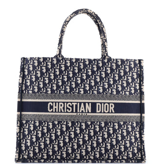 Christian Dior Book Tote Oblique Canvas Large