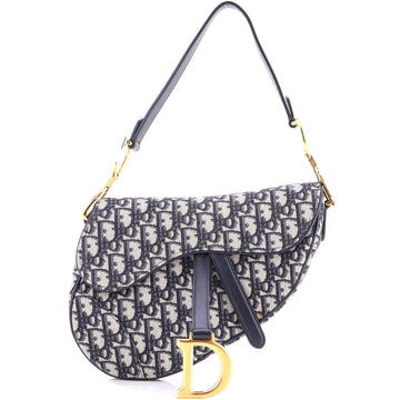 Christian Dior Saddle Handbag Oblique Canvas Medium