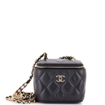 Chanel Tiny CC Link Vanity Case with Chain Quilted Caviar Mini