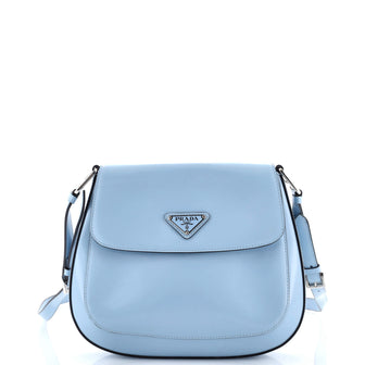 Prada Cleo Flap Shoulder Bag Spazzolato Leather Small
