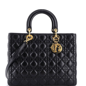 Christian Dior Lady Dior Bag Cannage Quilt Lambskin Large