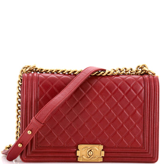 Chanel Boy Flap Bag Quilted Lambskin New Medium