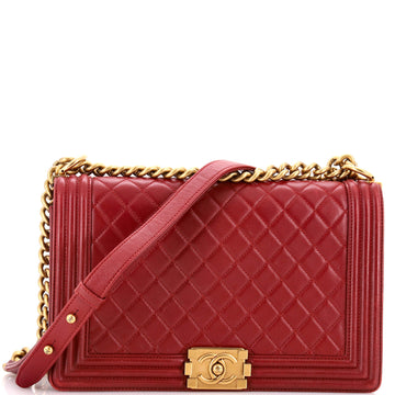 Chanel Boy Flap Bag Quilted Lambskin New Medium