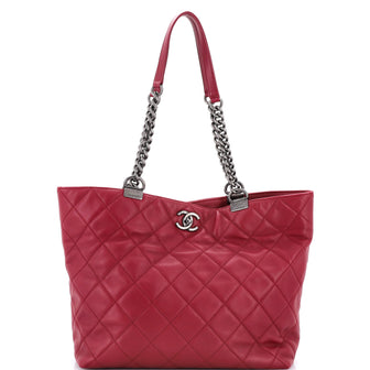 Chanel Shopping In Chains Tote Quilted Calfskin Large
