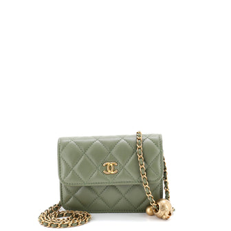 Chanel Pearl Crush Flap Clutch with Chain Quilted Lambskin Mini