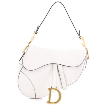 Christian Dior Saddle Handbag Leather Medium