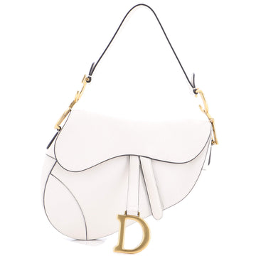 Christian Dior Saddle Handbag Leather Medium