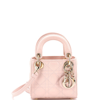 Christian Dior Lady Dior Bag Cannage Quilt Lambskin Micro