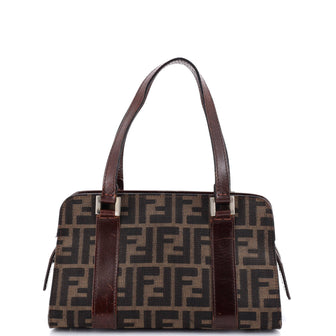 Fendi Vintage Zip Tote Zucca Canvas with Leather