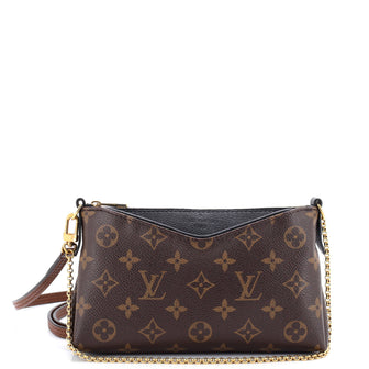 Louis Vuitton Pallas Clutch Monogram Canvas with Leather