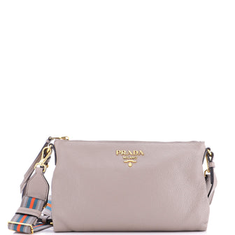 Prada Flat Zip Crossbody Bag Vitello Daino Mini