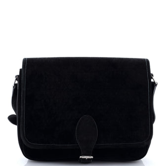 Saint Laurent Le Monogramme Buckle Satchel Monogram All Over Velvet and Suede Large