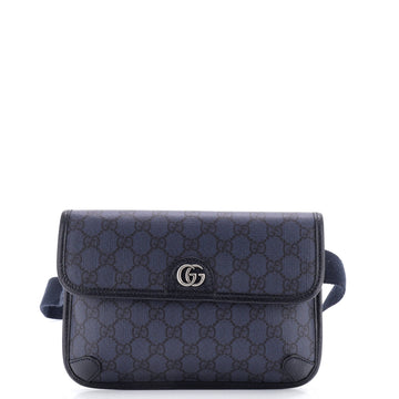 Gucci Flap Belt Bag GG Coated Canvas with Leather