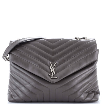 Saint Laurent Loulou Shoulder Bag Matelasse Chevron Leather Large