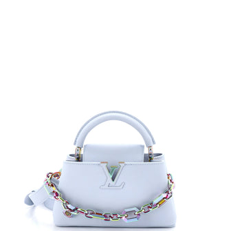 Louis Vuitton Capucines East West Bag Leather with Iridescent Hardware Mini