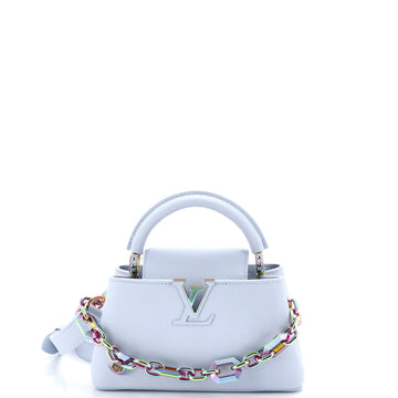 Louis Vuitton Capucines East West Bag Leather with Iridescent Hardware Mini