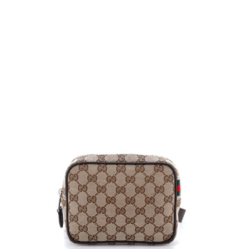 Gucci Web Loop Crossbody Messenger Bag GG Canvas Mini