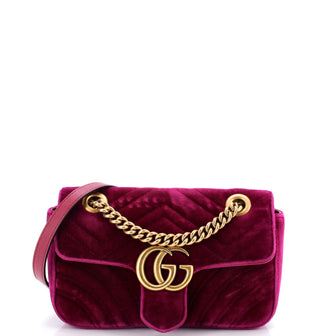 Gucci GG Marmont Flap Bag Matelasse Velvet Mini