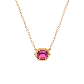 Tiffany & Co. Paloma's Studio Hexagon Pendant Necklace 18K Yellow Gold with Rubellite