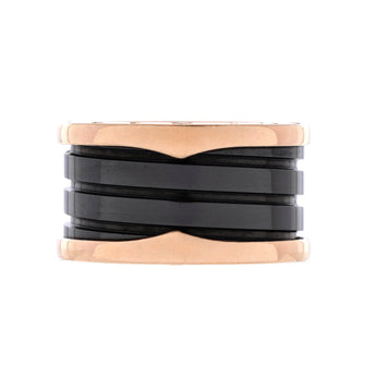 Bvlgari B.Zero1 Three Band Ring 18K Rose Gold and Ceramic
