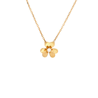 Van Cleef & Arpels Frivole Pendant Necklace 18K Yellow Gold and Diamond Mini