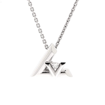 Louis Vuitton LV Volt One Pendant Necklace 18K White Gold with Diamond Small