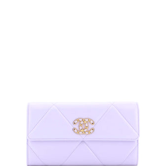 Chanel 19 Flap Wallet Quilted Lambskin Long