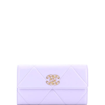 Chanel 19 Flap Wallet Quilted Lambskin Long