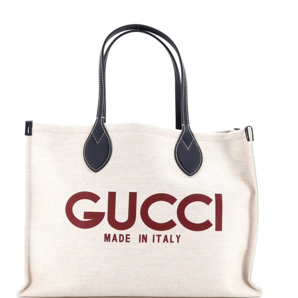 Gucci Logo Shopper Tote Printed Canvas Medium 382469
