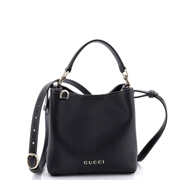 Gucci Emblem Bucket Bag Leather Small