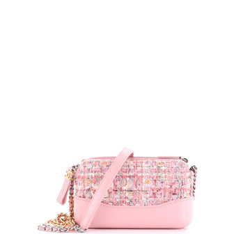 Chanel Gabrielle Double Zip Clutch with Chain Quilted Tweed