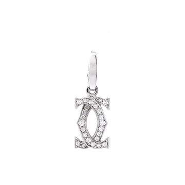 Cartier Double C Charm Pendant Pendant & Charms 18K White Gold with Diamonds