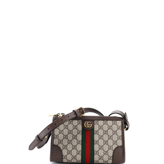 Gucci Ophidia Zip Messenger Bag GG Coated Canvas with Leather Small