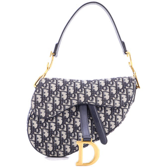 Christian Dior Saddle Handbag Oblique Canvas Medium