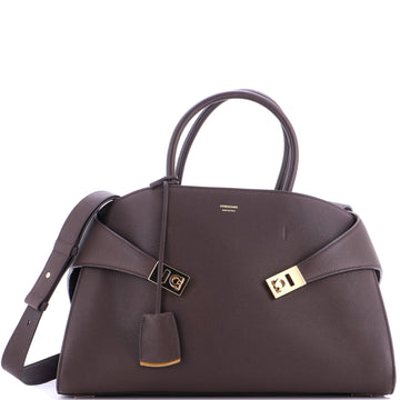 Salvatore Ferragamo Hug Top Handle Bag Leather Large