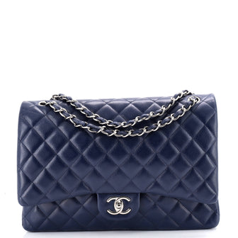 Chanel Classic Double Flap Bag Quilted Caviar Maxi
