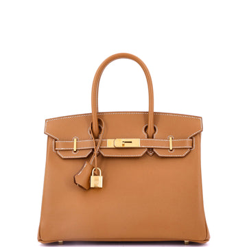 Hermes Birkin Handbag Brown Epsom with Gold Hardware 30